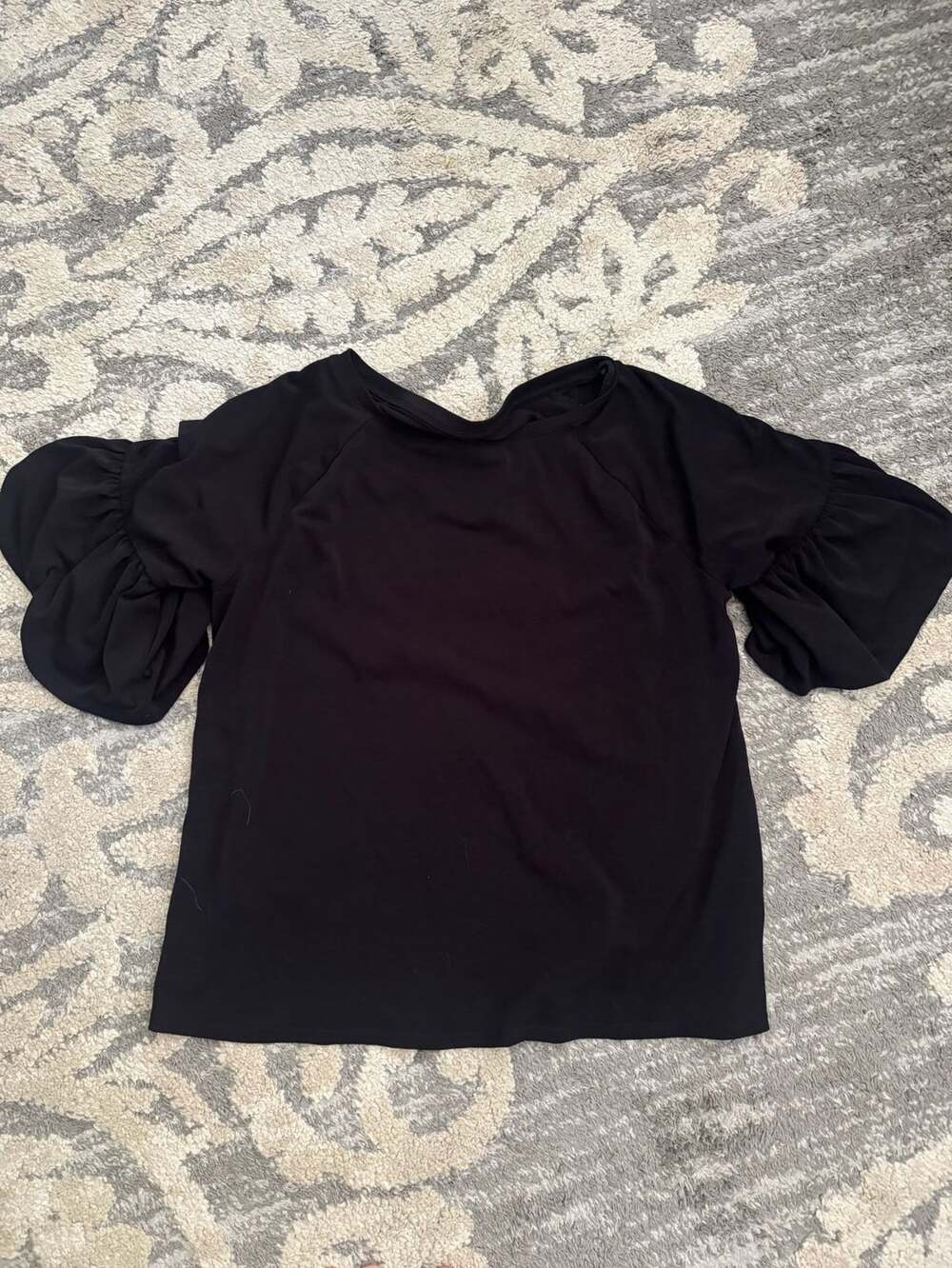 Worthington Puff Sleeve Blouse Size M Black Top